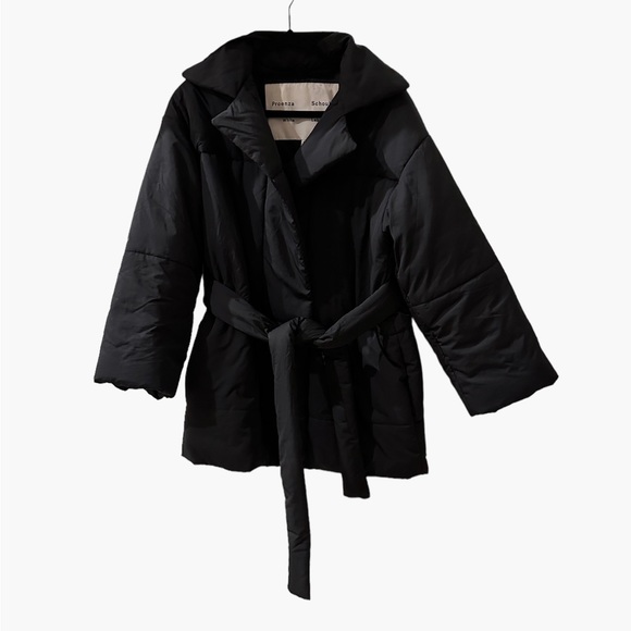 Proenza Schouler Matte Black Short Puffer with Tie Belt Rare - Picture 4 of 7